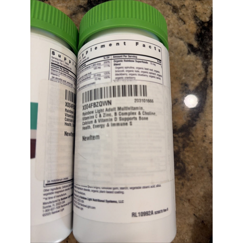 (2 Pack) Rainbow Light Active Adult 50+ Multivitamin 90 Tablets EXP:12/2027