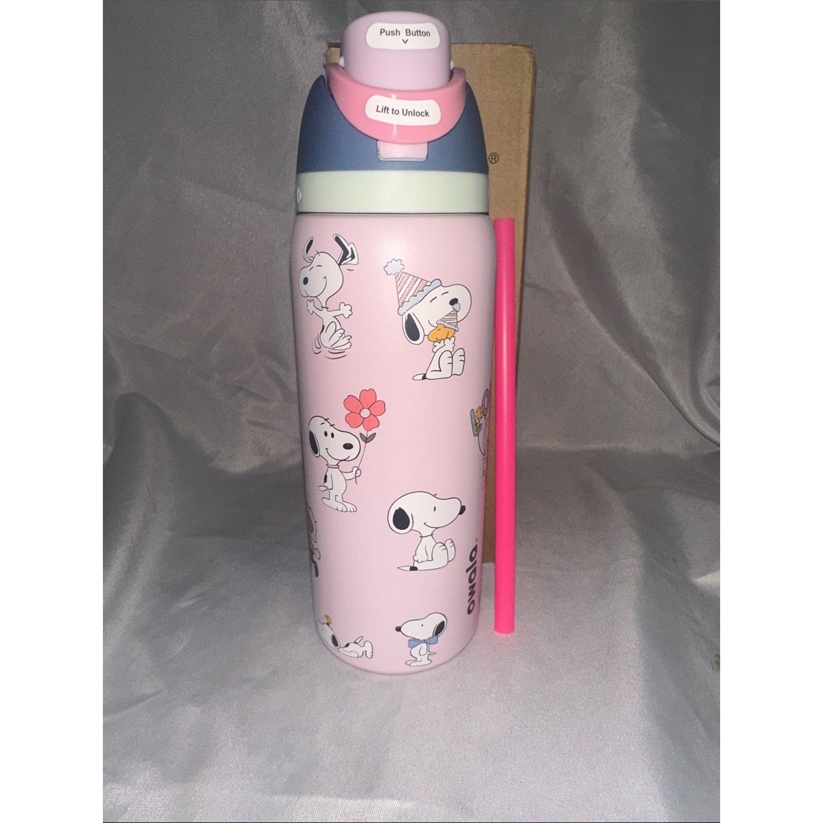 Custom Engraved Owala FreeSip Snoopy Pink 32 oz
