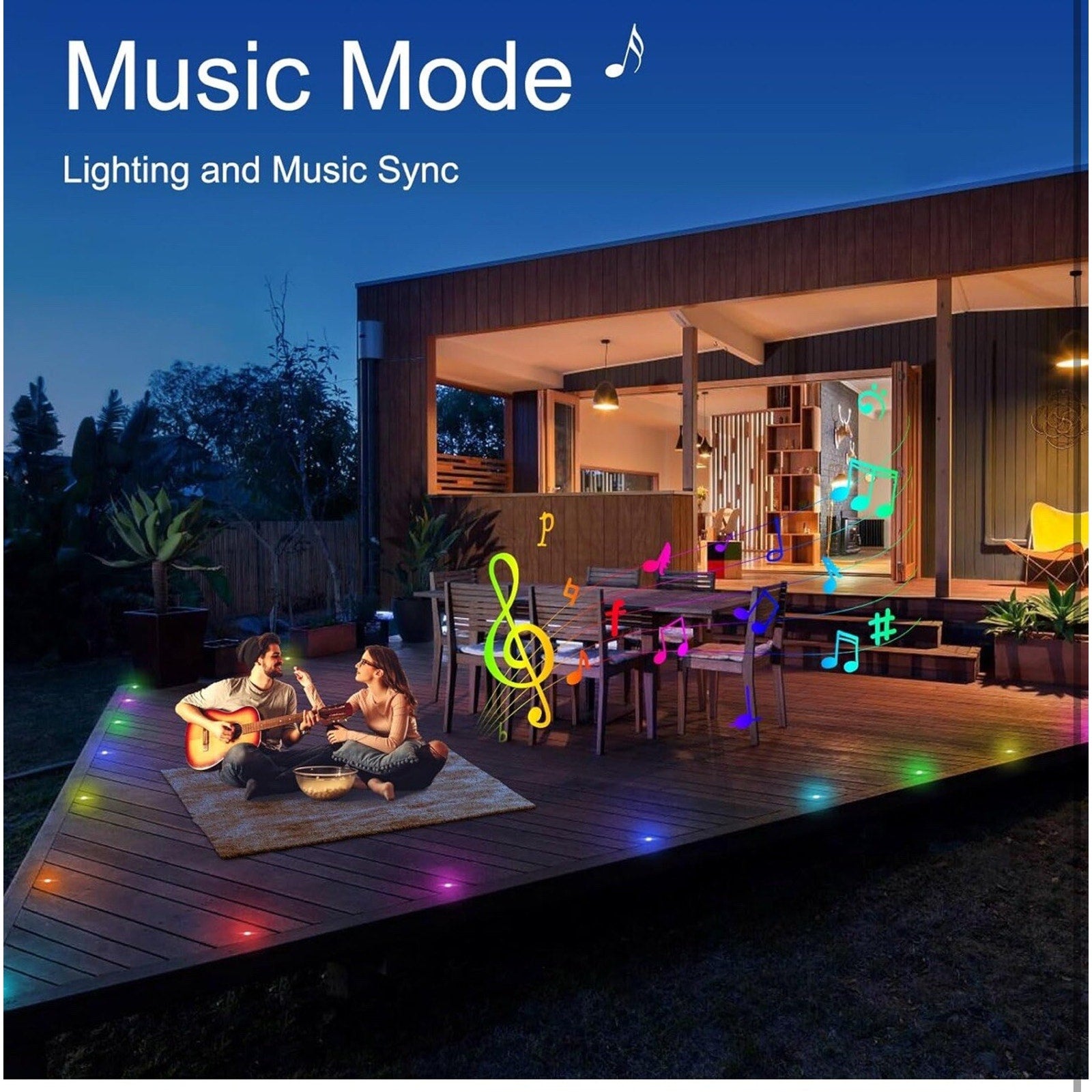 RGB+IC Recessed Led Deck Lights, Φ1.22" 30 Pack LED Deck Lights Kit, Smart Deck