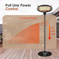 Patio Heater-Height Adjusted 500W/1500W Infrared Outdoor Heater Stand Style