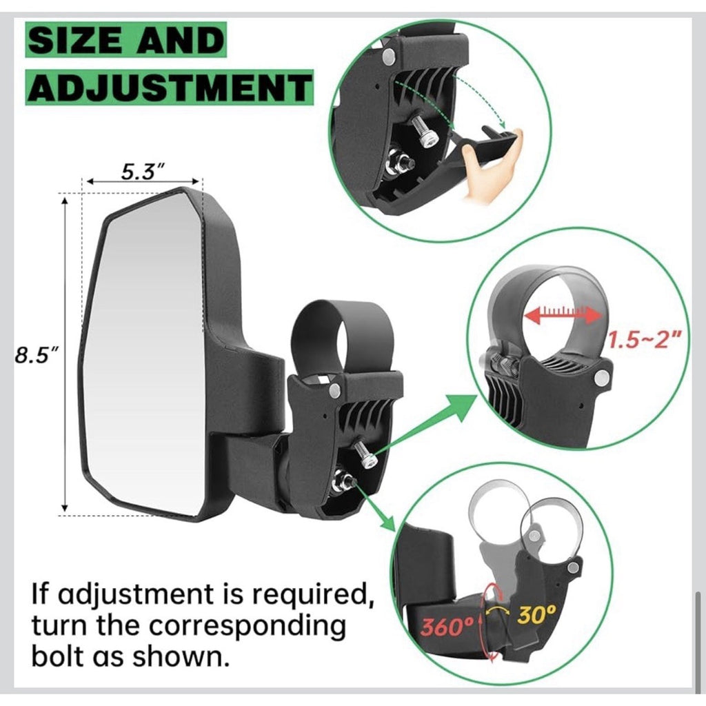 UTV Side Mirrors,Innovative Automatic Reset Function for Polaris,Can Am Maverick