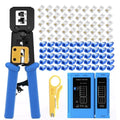RJ45 Crimping Tool for Cat6/Cat5e 50 Pass-Through Connectors & Tester