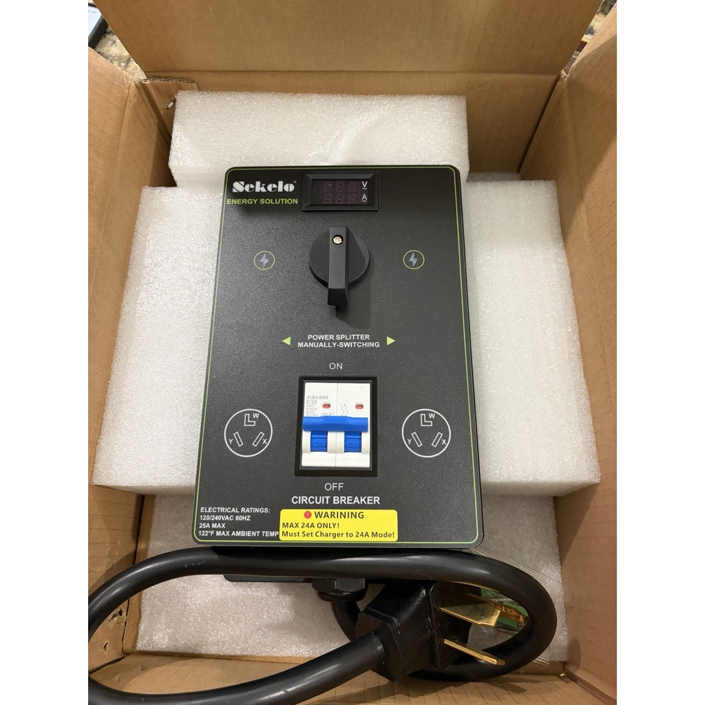 Manual EV Charging Switch with NEMA 10-30 Splitter for Dryer & EV Use