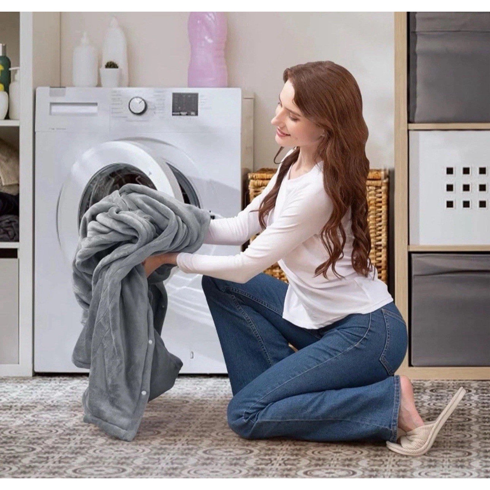 Electric Heated Blanket Throw 50'x62'' Fleece Heating Blanket Machine Wash