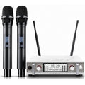 Wireless Microphone System, Metal UHF Handheld Microphones Cordless Dynamic Mic