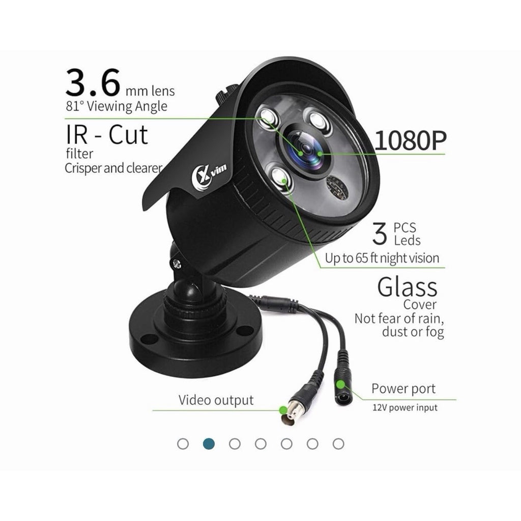 XVIM 8CH DVR H.265+ Outdoor CCTV 1080P 4 Security Camera System IR Night Vision