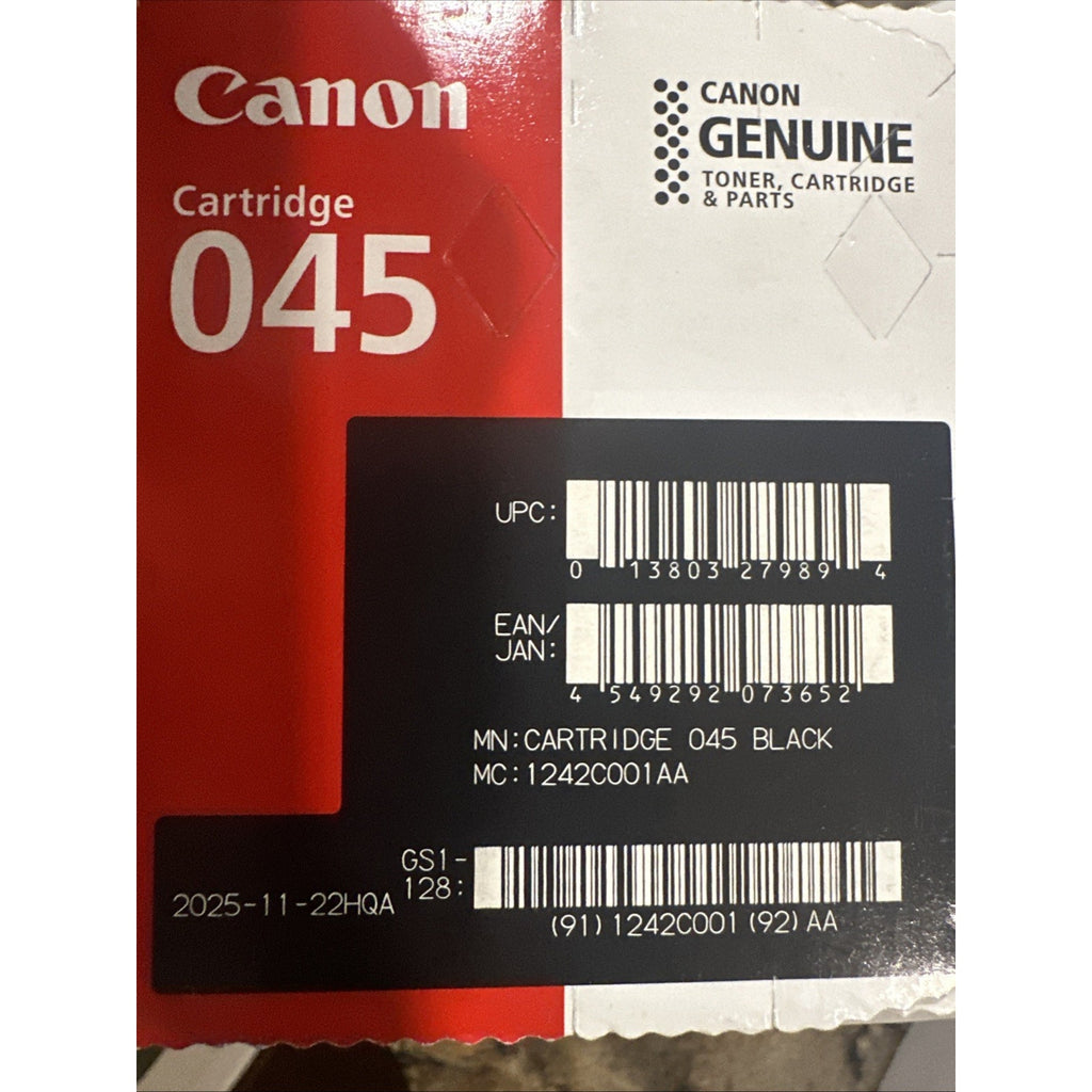 Canon Genuine 045 (045) Black Laser Toner Cartridge for LBP610C MF630C