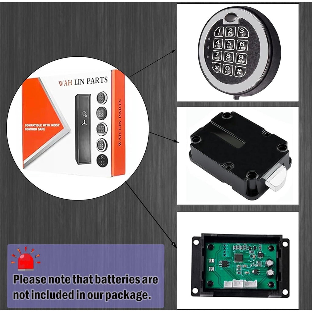 Fireproof Safe Lock with Swing Bolt Lock, Chrome Electronic Digital Keypad