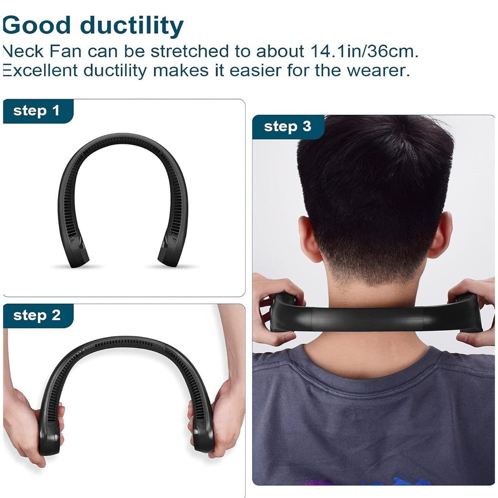 Portable Neck Fan,Hands Free Bladeless Fan, Cooling Personal Fan 3 Speed