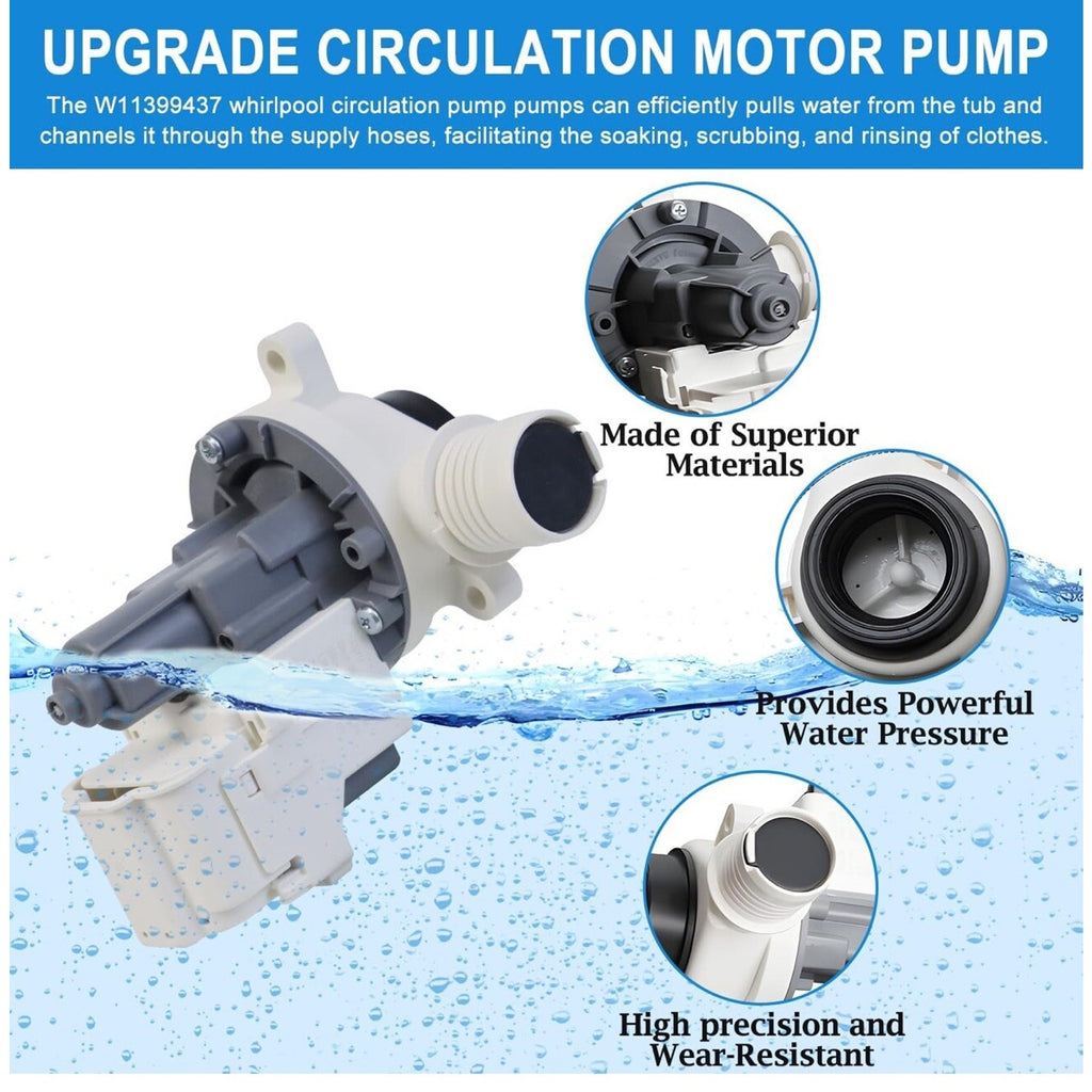 Upgraded W11399437 Washer Drain Pump For Whirlpool, Maytag