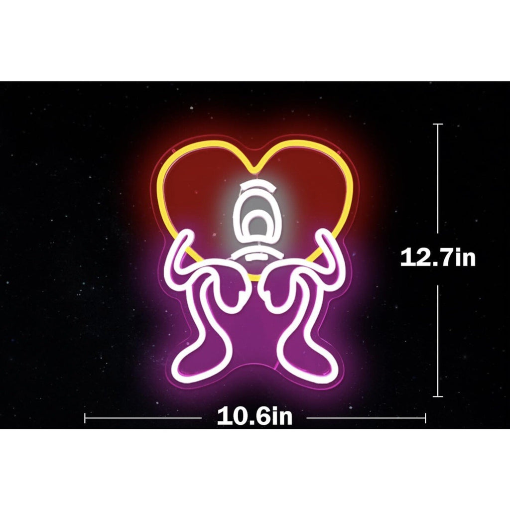 Bad Bunny Heart Neon Signs for Wall Decor