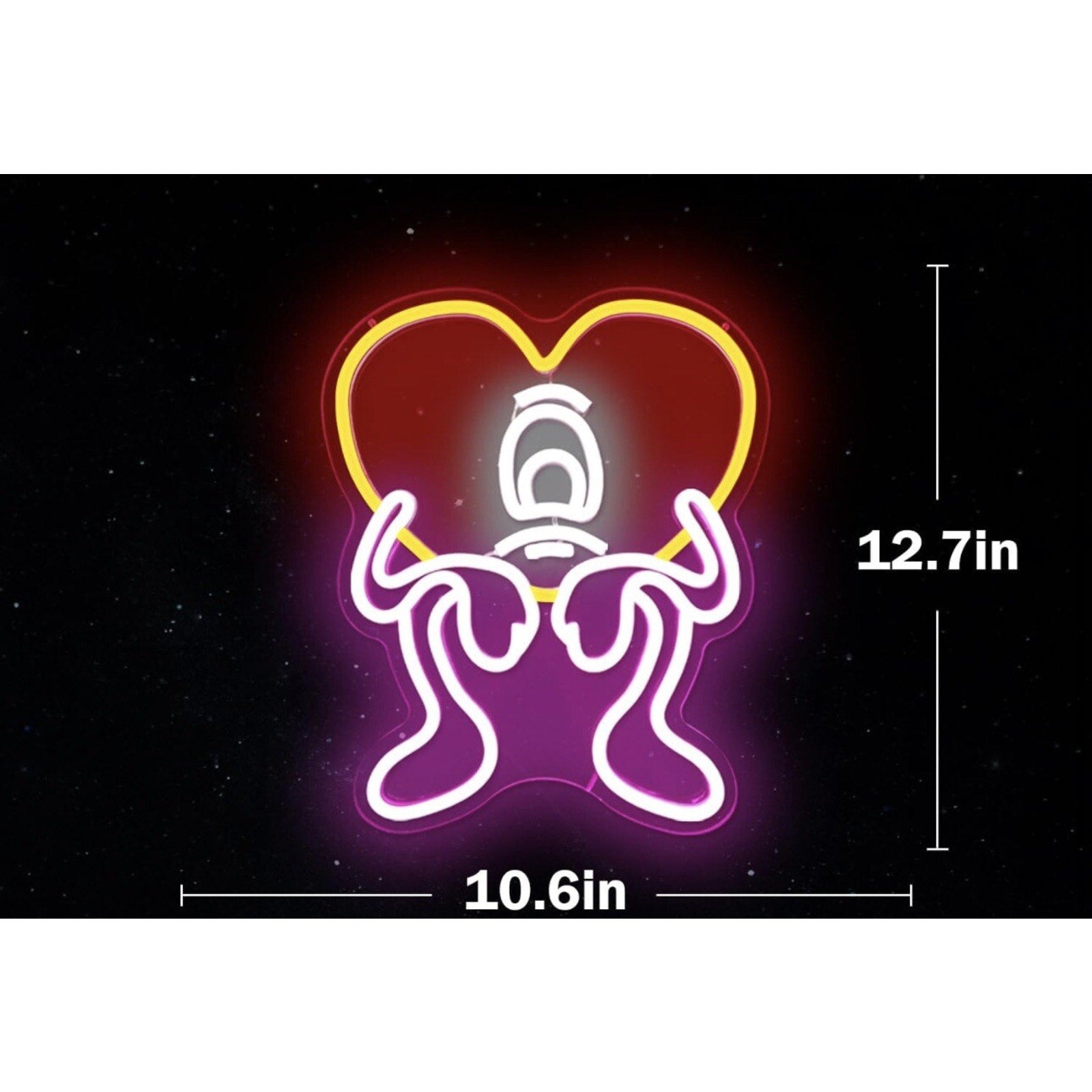 Bad Bunny Heart Neon Signs for Wall Decor