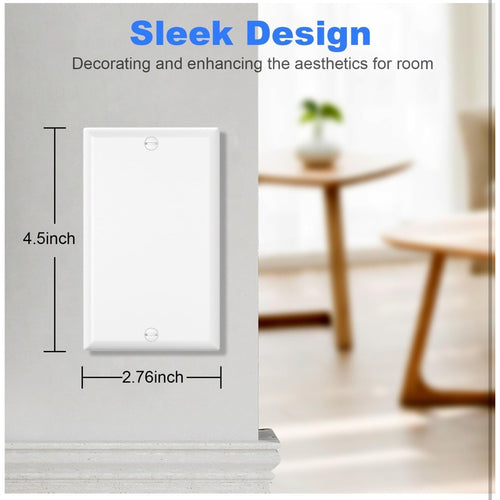 10 Packs Wall Plate White Single Blank No Device Outlet Cover