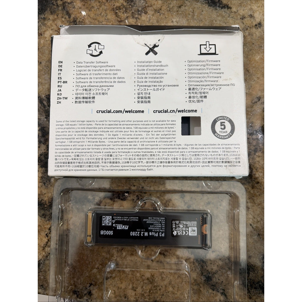 Crucial P3 Plus 500GB M.2 NVMe PCIe 4.0 Internal SSD CT500P3PSSD8
