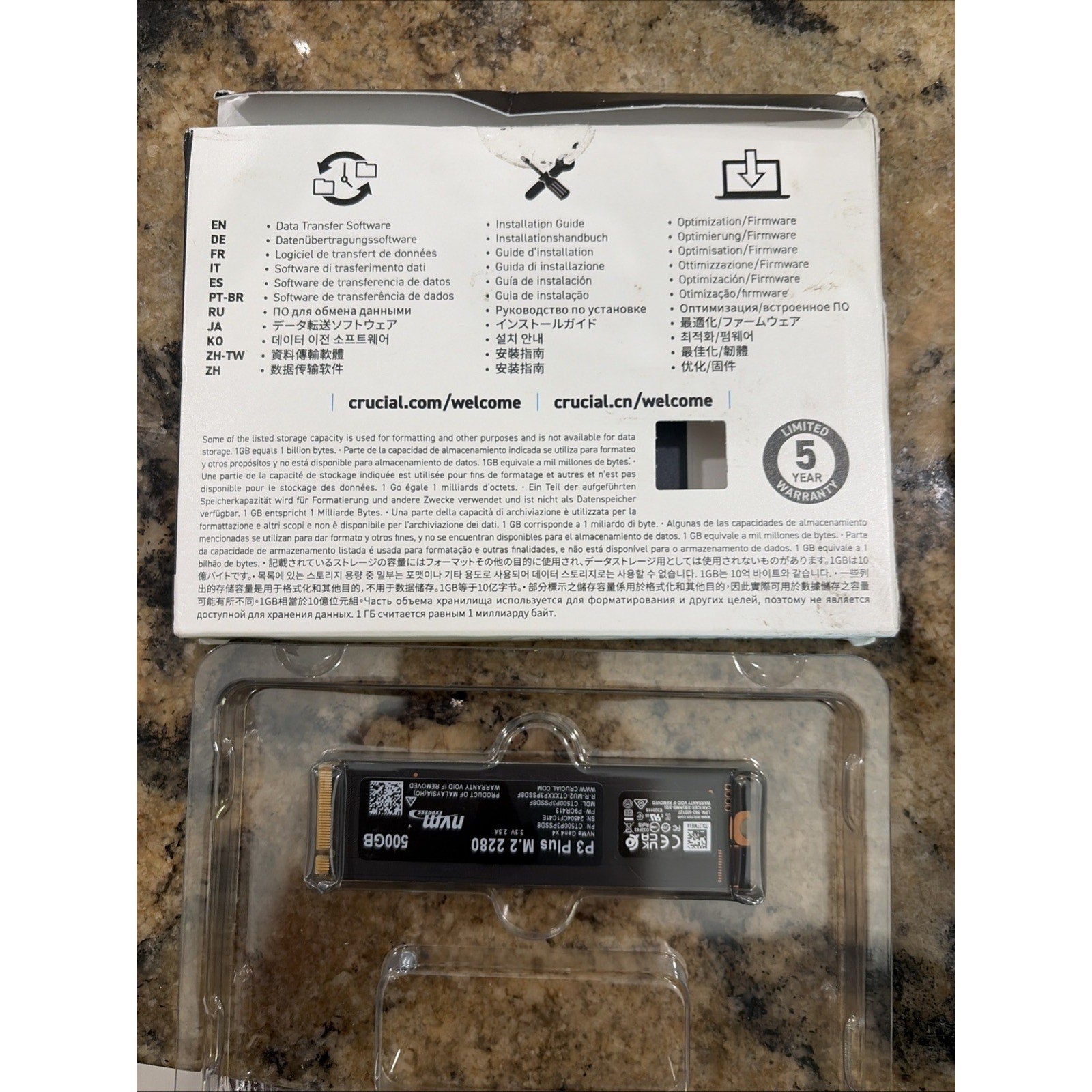 Crucial P3 Plus 500GB M.2 NVMe PCIe 4.0 Internal SSD CT500P3PSSD8