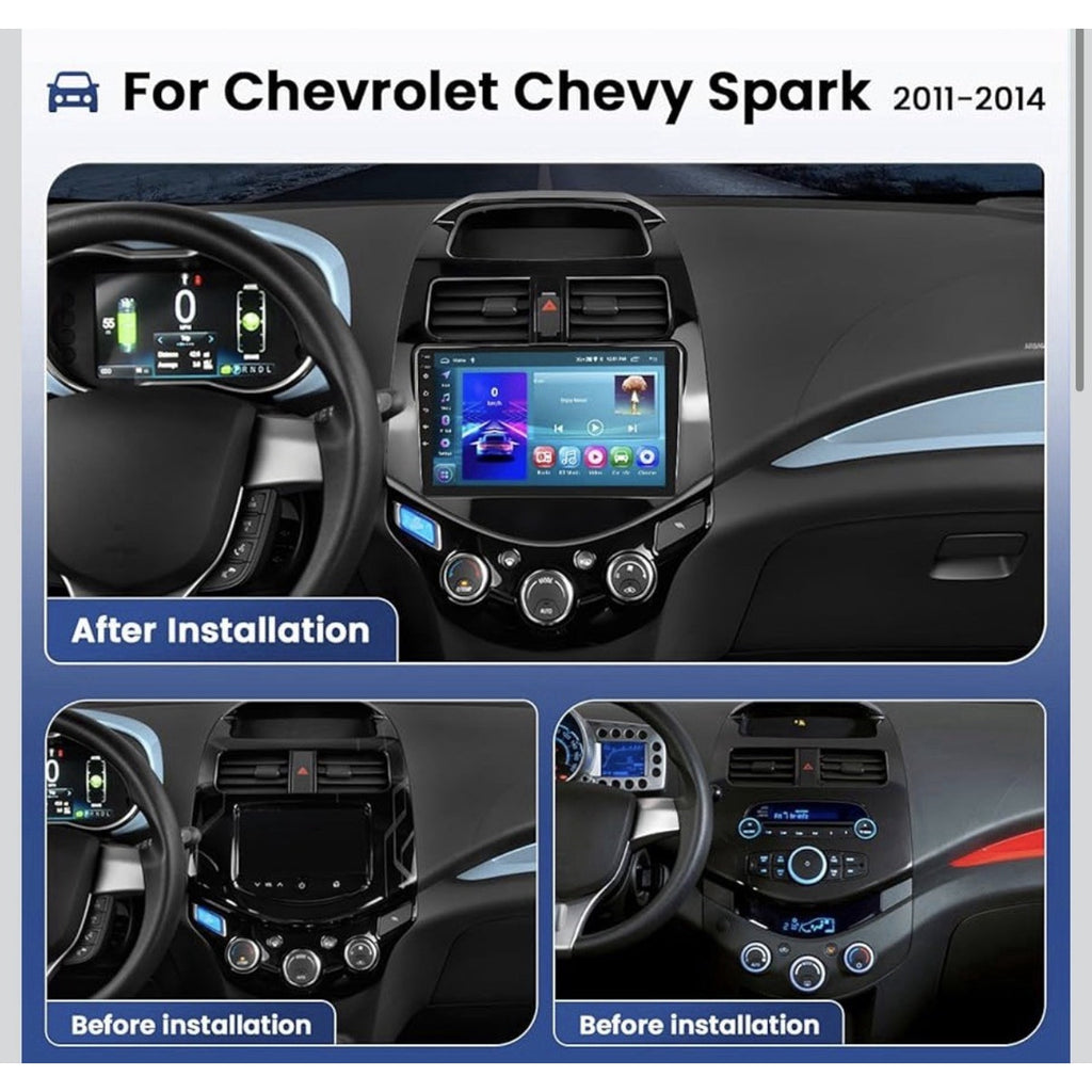 2+64G Android 15 Car Stereo for Chevy Spark 2011-2014 9’’ Wireless CarPlay