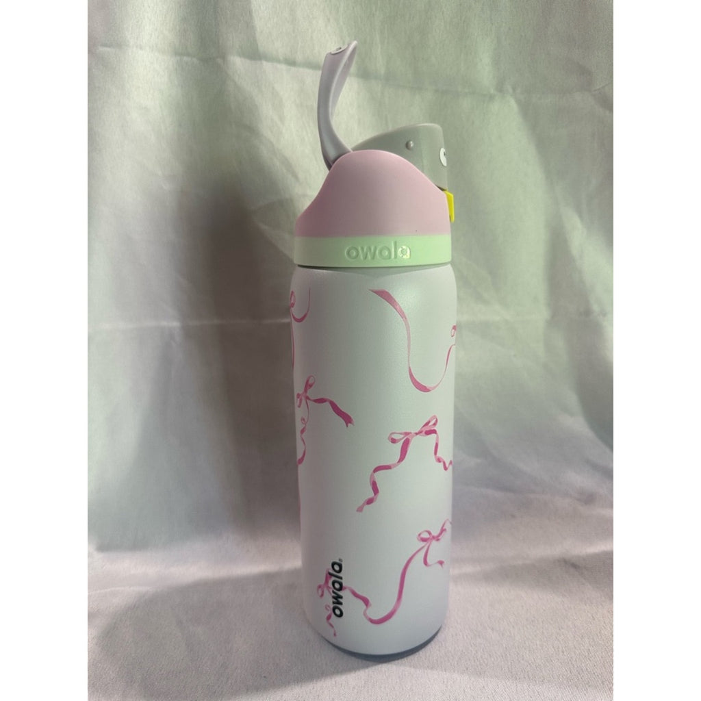 Owala FreeSip Stainless Steel Water Bottle, 32oz, Pink Bows