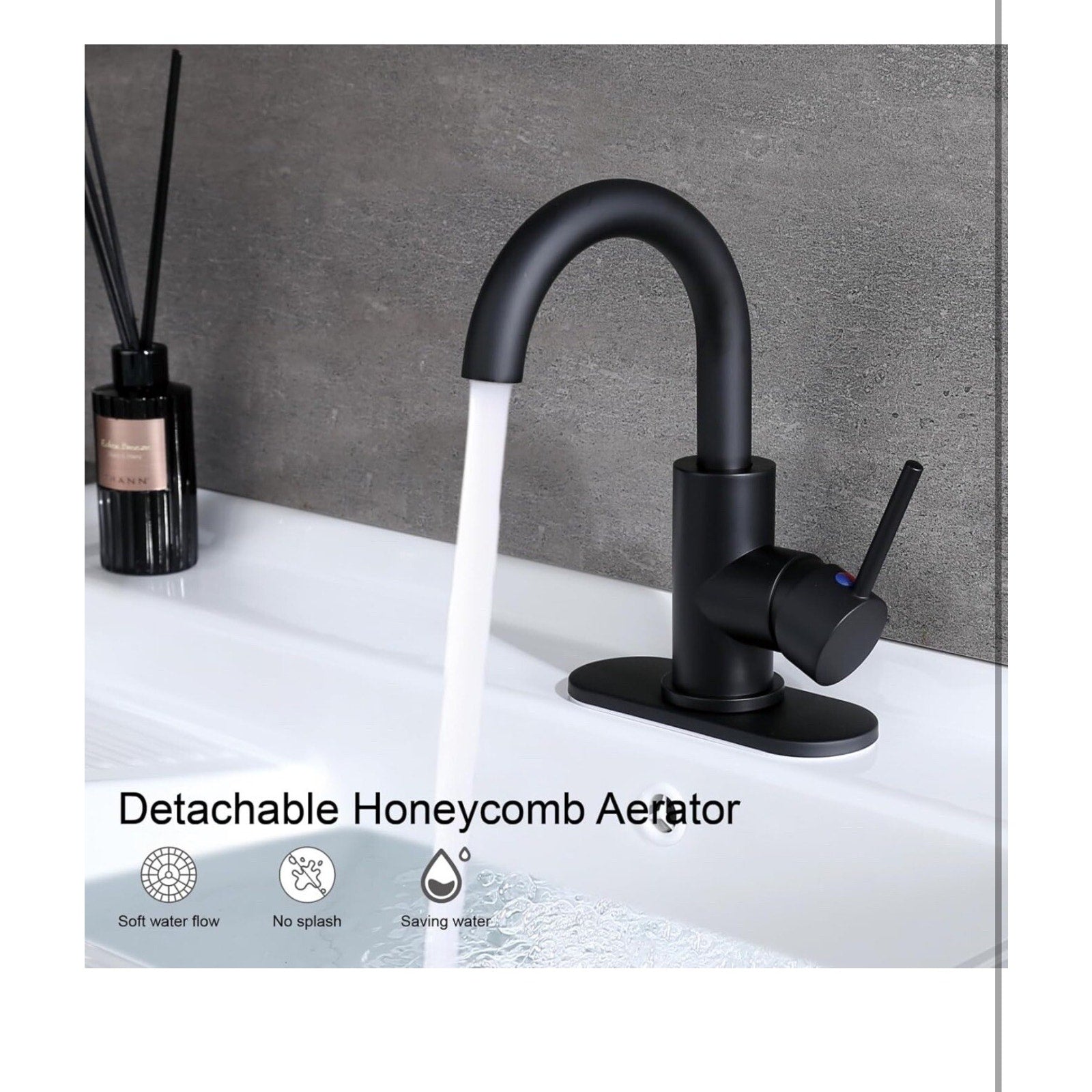 Single-Handle Bathroom Sink Faucet, Swivel Spout, with Pop-Up Drain with Overflo