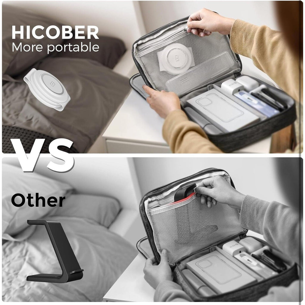 Hicober 3 in 1 Wireless Charging Station for iPhone 15, Magnetic Foldable