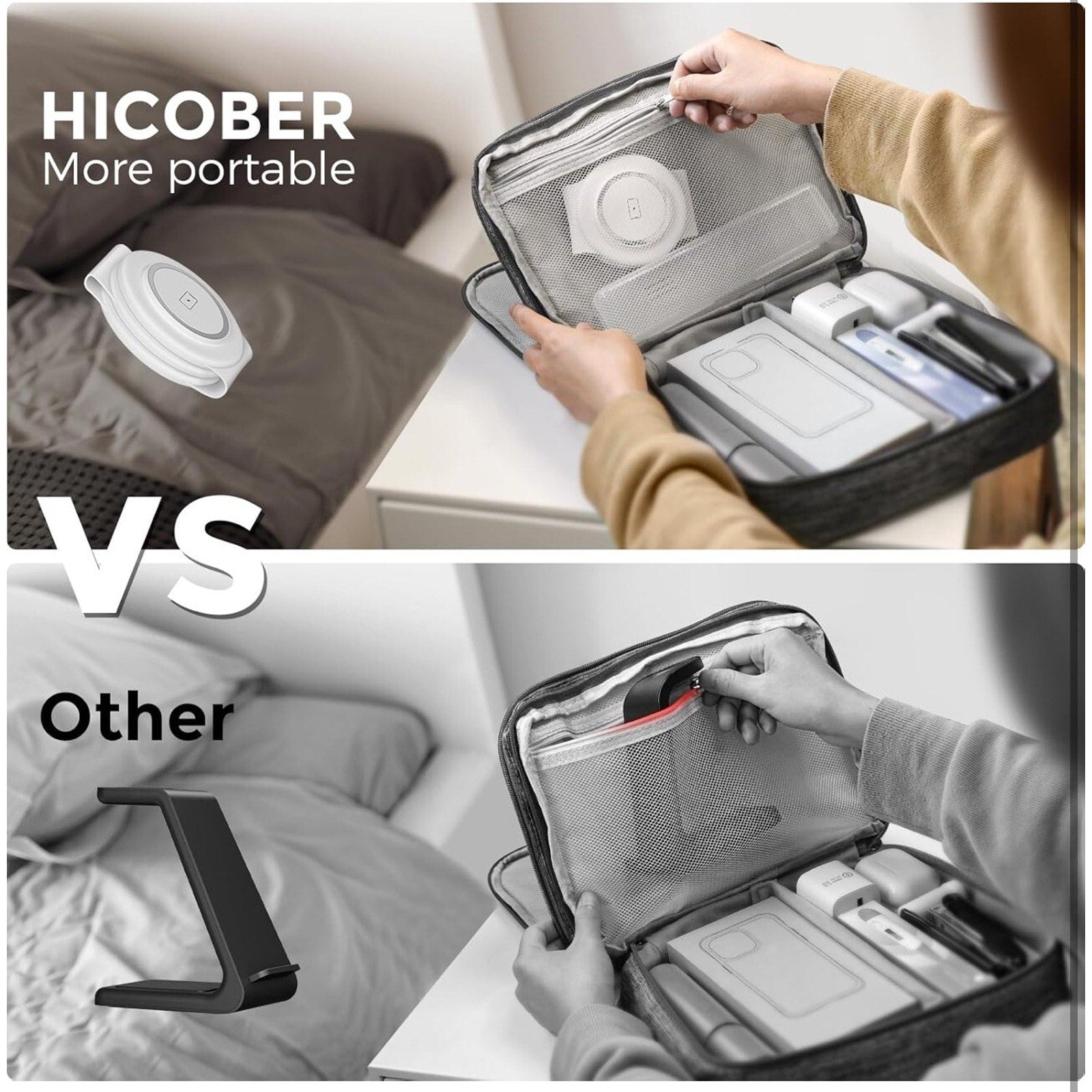 Hicober 3 in 1 Wireless Charging Station for iPhone 15, Magnetic Foldable