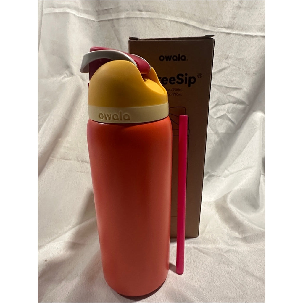Owala insulated water bottle with a built-in straw. Citrus Crush 32oz