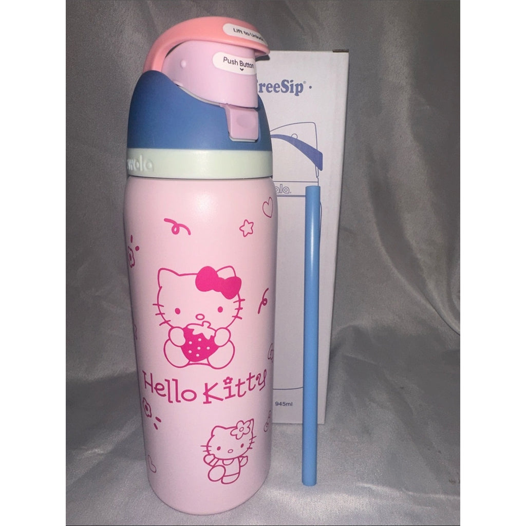 Custom Owala FreeSip Hello Kitty Pink/Blue 32 oz