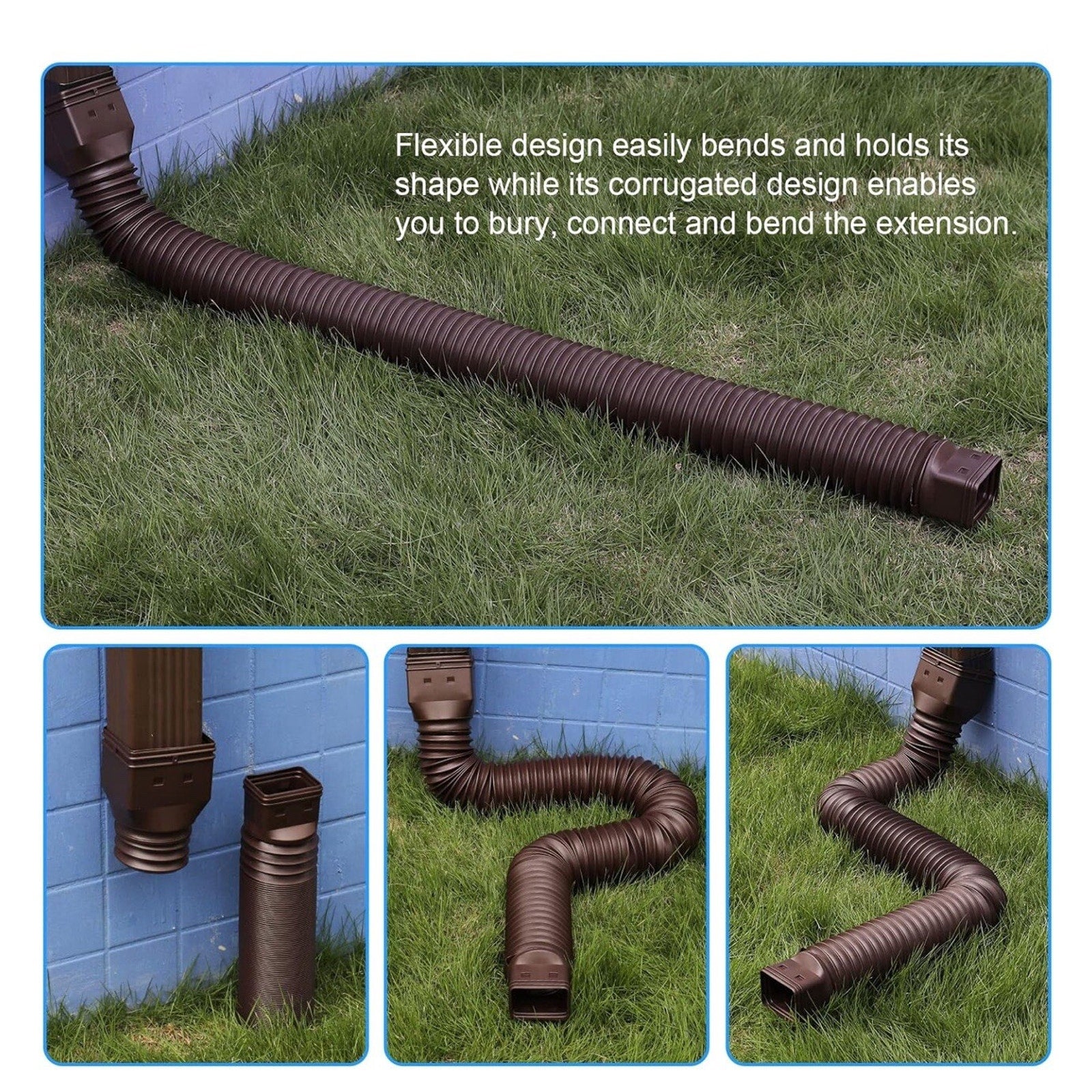 Rain Gutter Downspout Extensions, Downspout Extender for Rainwater Drainage NIB