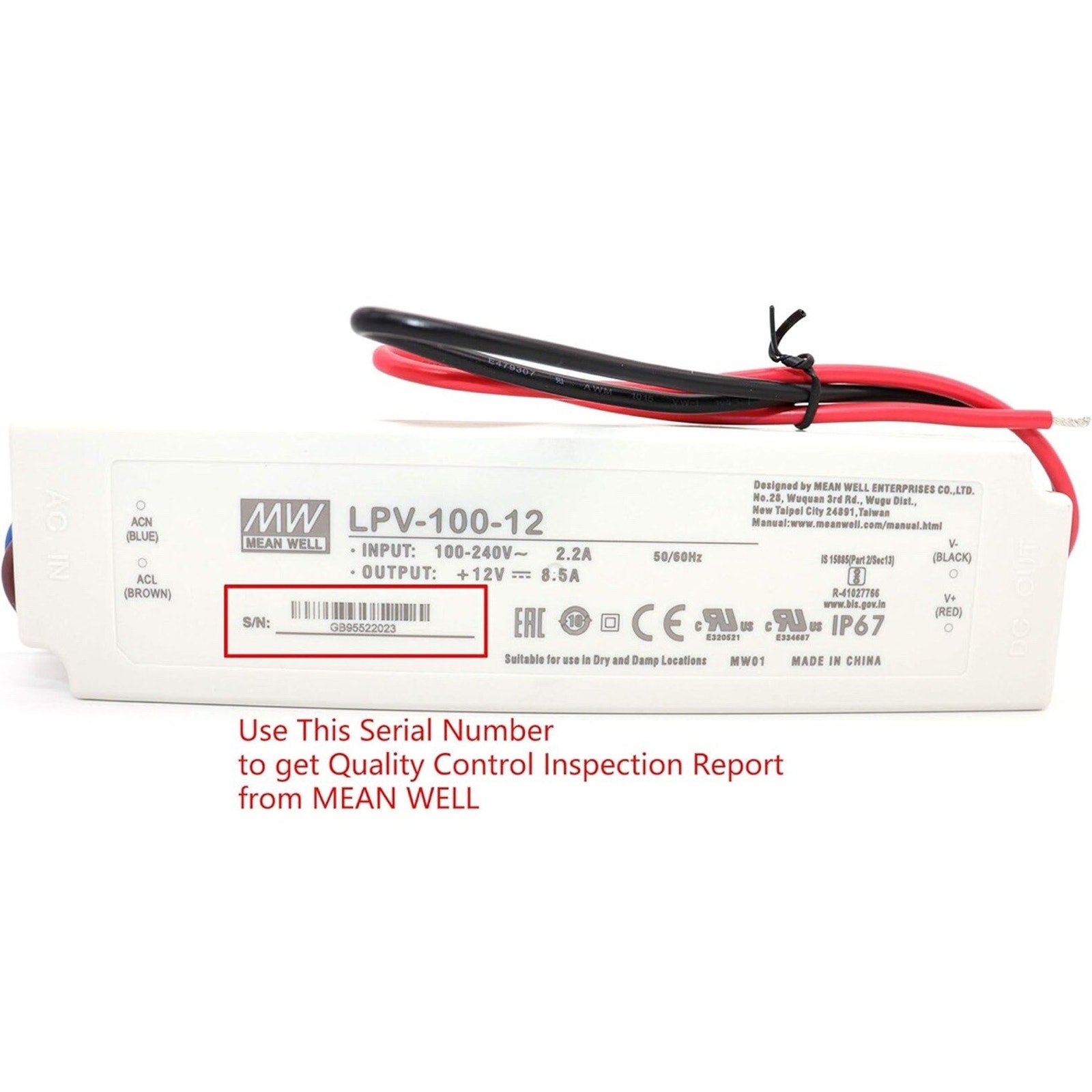 MEAN WELL Class 2 LED Power Supply LPV-35-12