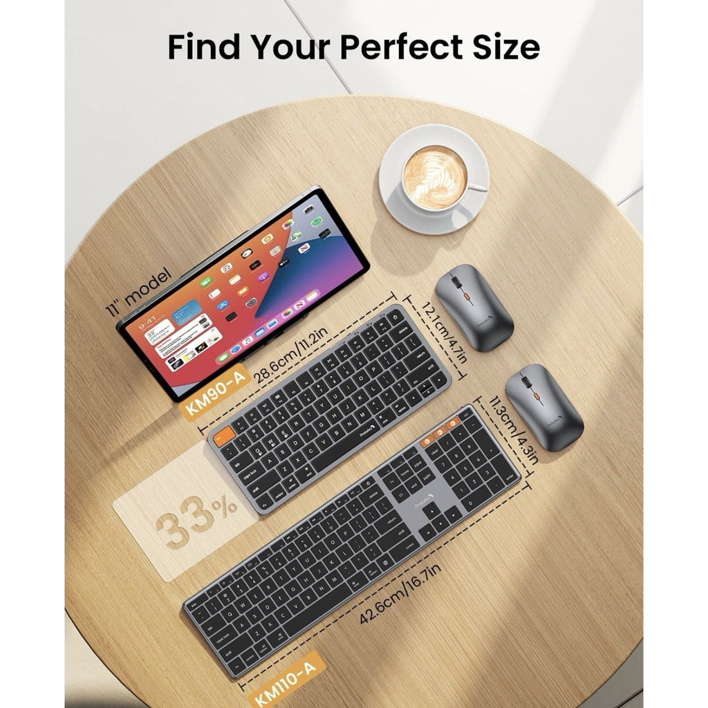Protoarc Multi-Device Backlit Mac Keyboard And Mouse Combo Model KM90-A