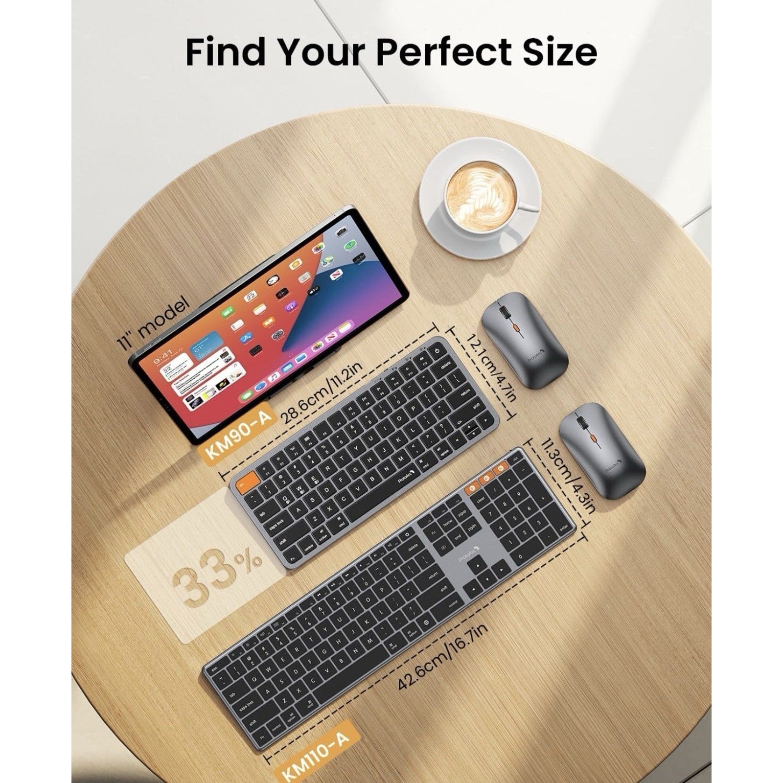 Protoarc Multi-Device Backlit Mac Keyboard And Mouse Combo Model KM90-A