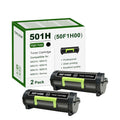 501H (50F1H00) High Yield Black Toner Cartridge 2-Pack Replacement for Lexmar