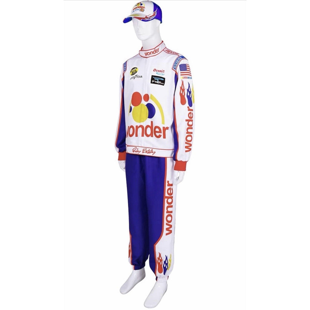 Ricky Bobby Nascar Wonder Bread Talladega Nights Crew Jumpsuit/cap Size L