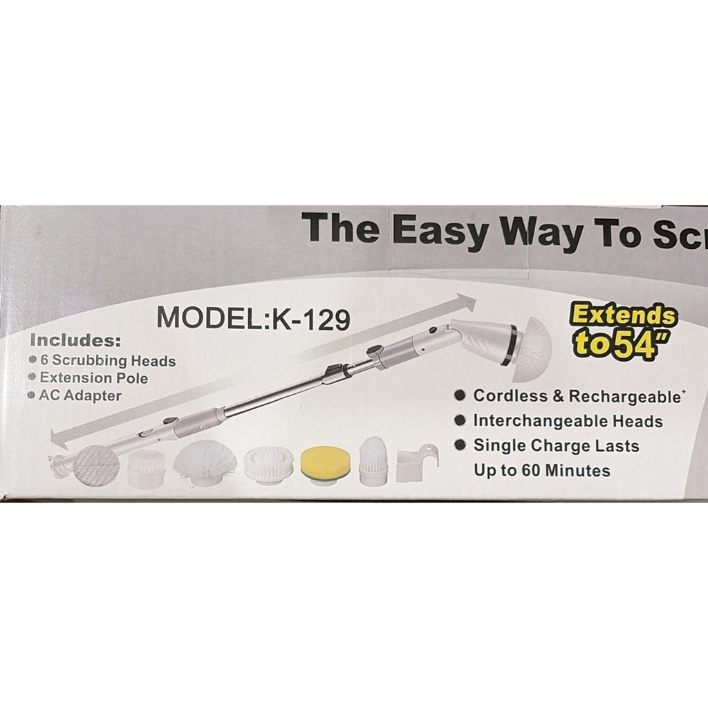 Electric Spin Scrubber, New Bathroom Cleaner, K-129, White/Gray