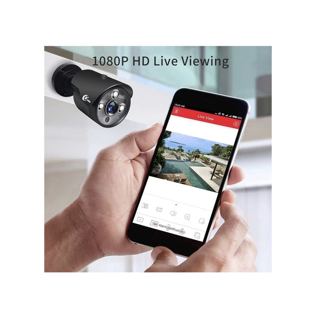 XVIM 8CH DVR H.265+ Outdoor CCTV 1080P 4 Security Camera System IR Night Vision