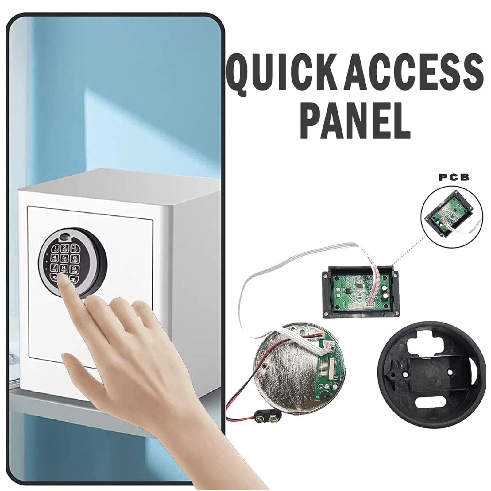 Fireproof Safe Lock with Swing Bolt Lock, Chrome Electronic Digital Keypad