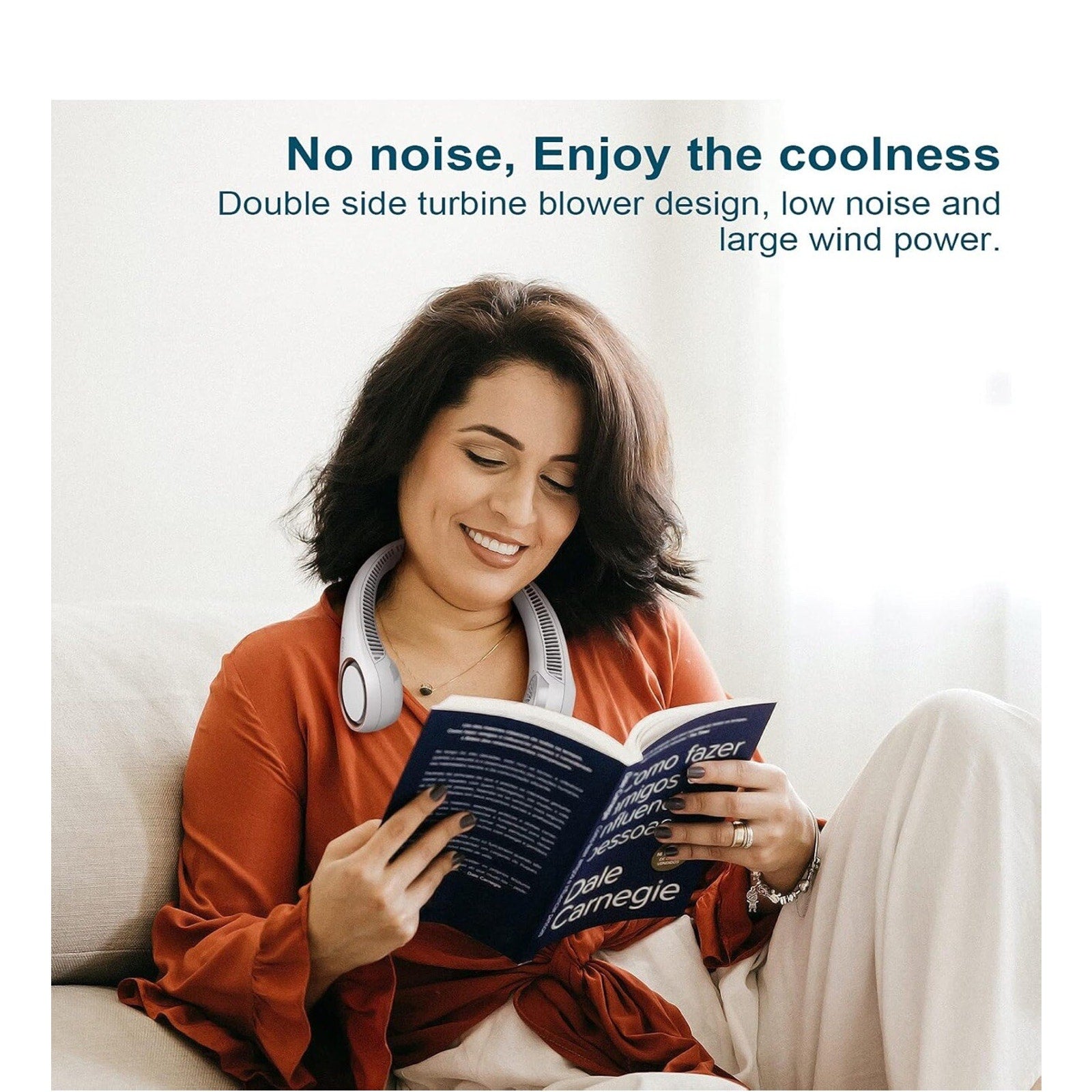 Portable Neck Fan,Hands Free Bladeless Fan, Cooling Personal Fan 3 Speed