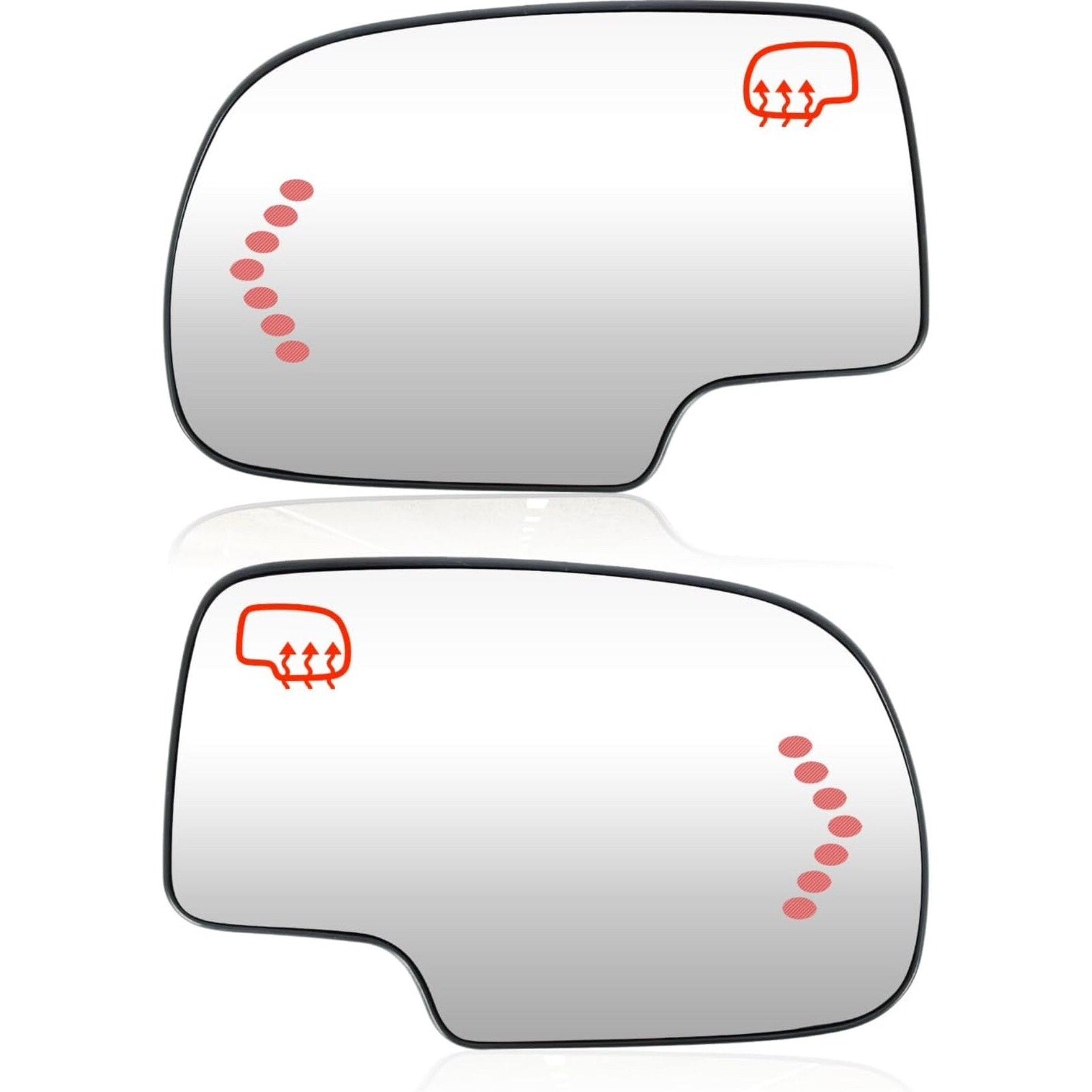 Pair Mirror Glasses Set of 2 Driver & Passenger Side Heated for Chevy Yukon