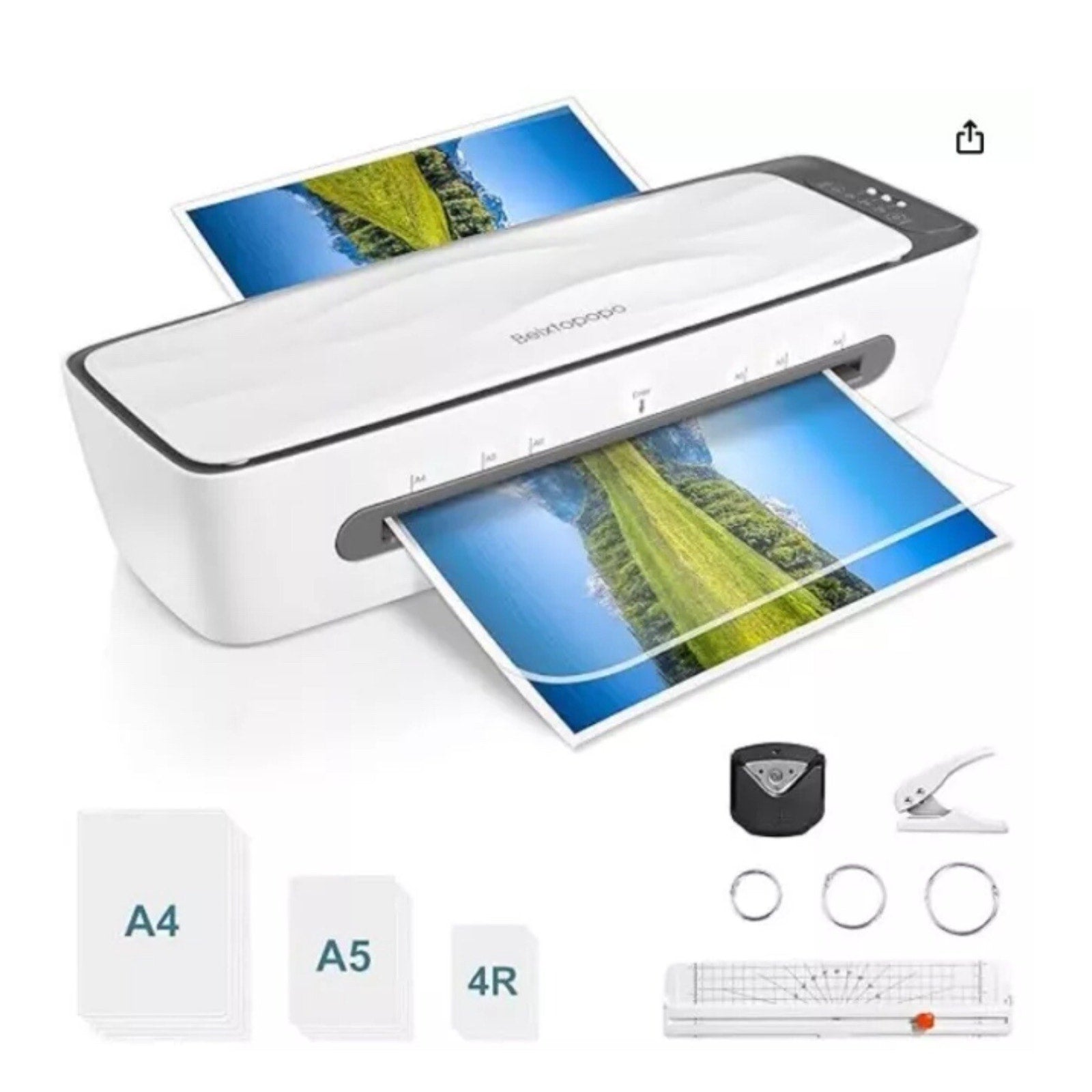 Beixtopopo A4 Cold and Thermal Laminator SL688, White
