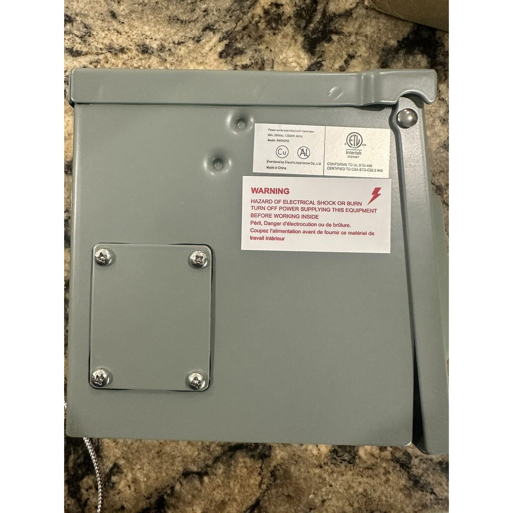 Intertek Power Inlet Assemble, 50A, 250Vac, 12500W, 60Hz, Model: RM650PB
