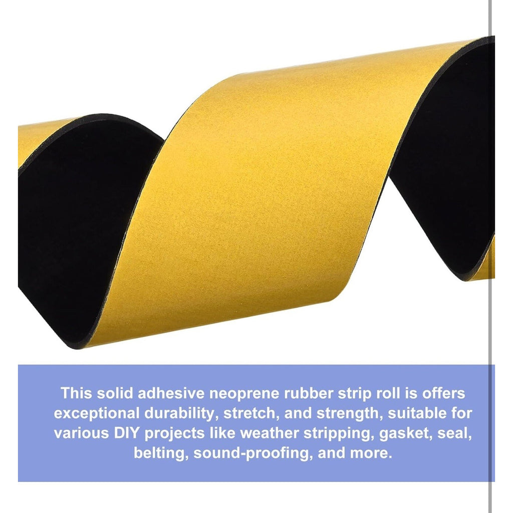 Adhesive Neoprene Rubber Strips 4" Wide x 118" Long x 0.06" Thick Pack of 1