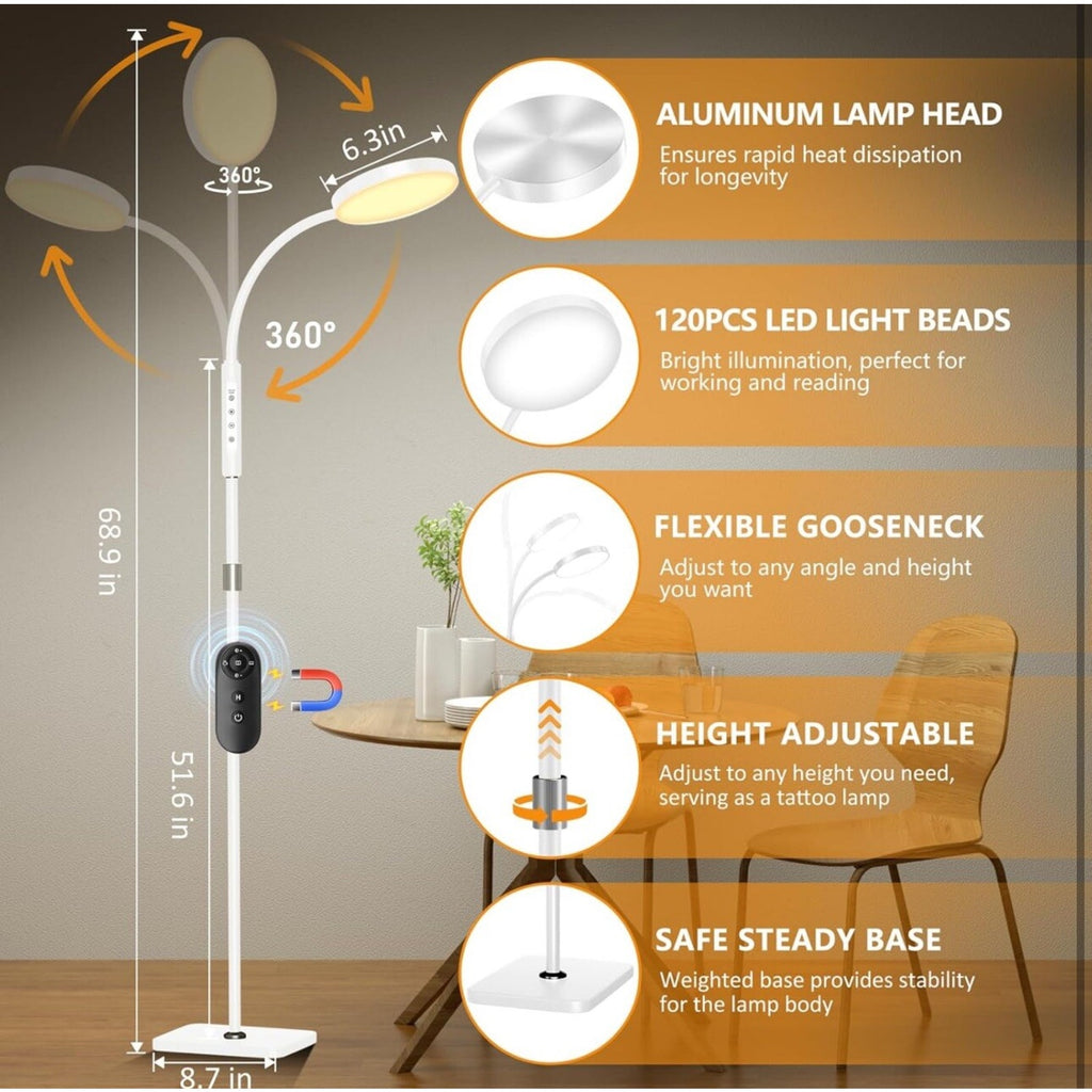LED Floor Lamp, Height Adjustable Floor Lamps for Living Room, Super Bright