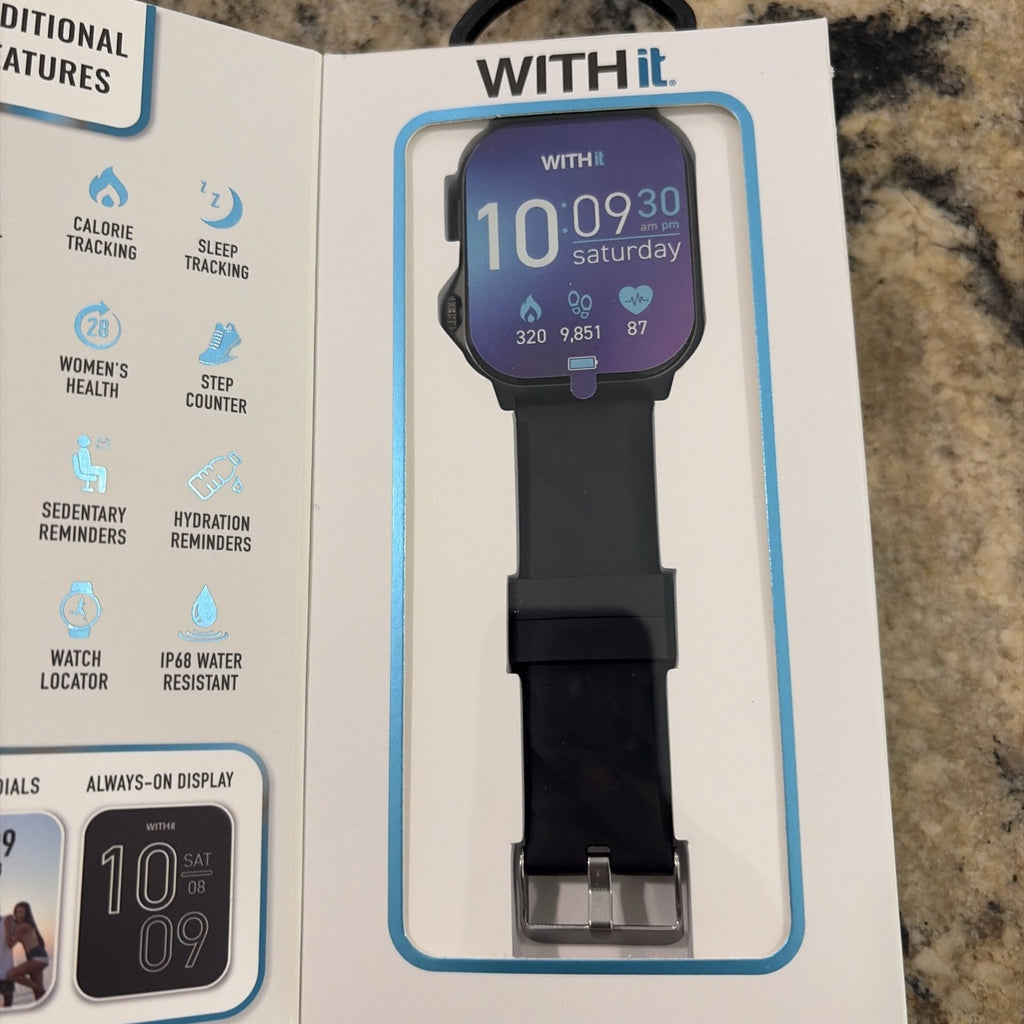 Giga Withit Smartwatch, Amoled High Defintion Touchscreen Display Open Box