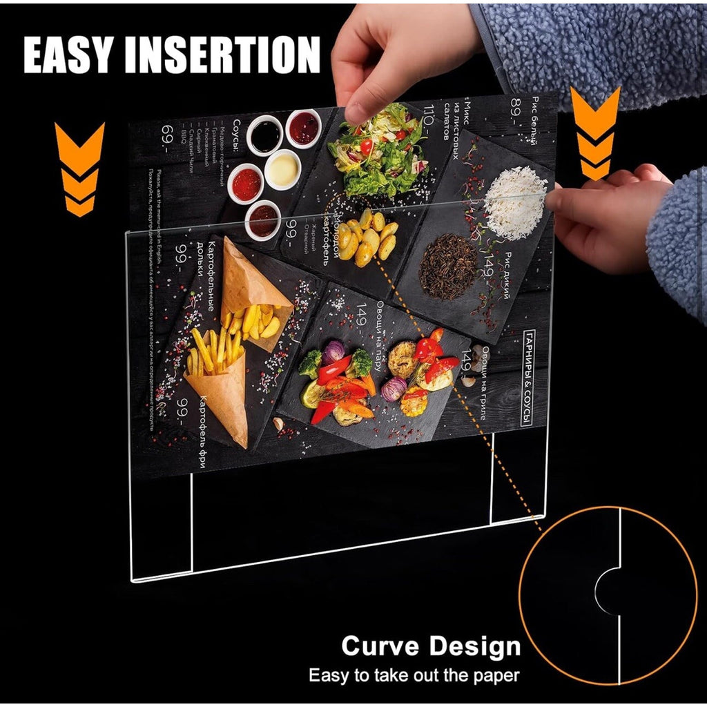 12 pack 8.5 X 11 Wall Mount Acrylic Sign Holder with Tape, Clear Plastic Menu