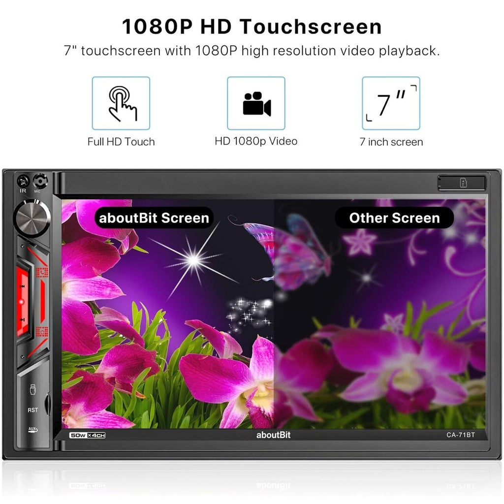 7 inch Double Din Car Stereo Receiver, Bluetooth, Touchscreen, Backup Camera ..