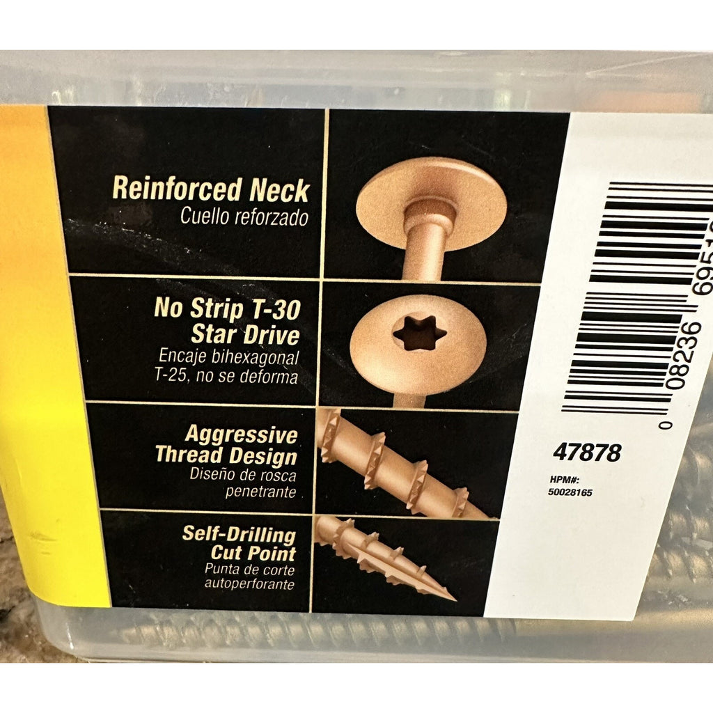 47878 Lag Screws, 5/16" x 5", Star Drive Construction Lag Screws, Rust Resist