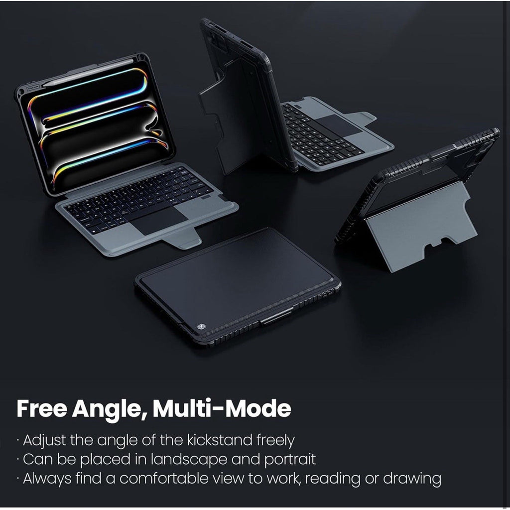 Nillkin iPad Pro 11 2024 Keyboard Case Magic Trackpad Backlit Rugged Black