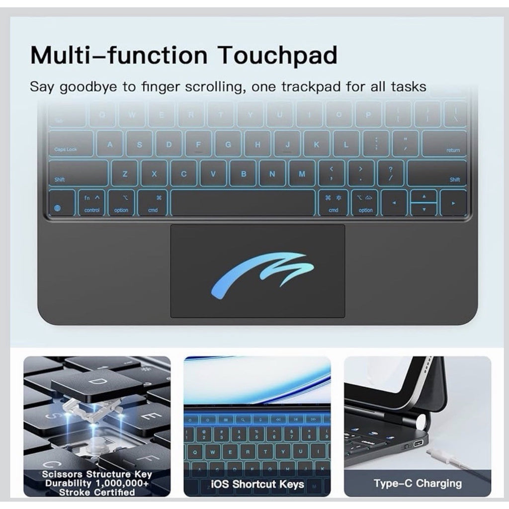 Raymcraft iPad Air 13” M3/2025, M2/2024 Magic Keyboard