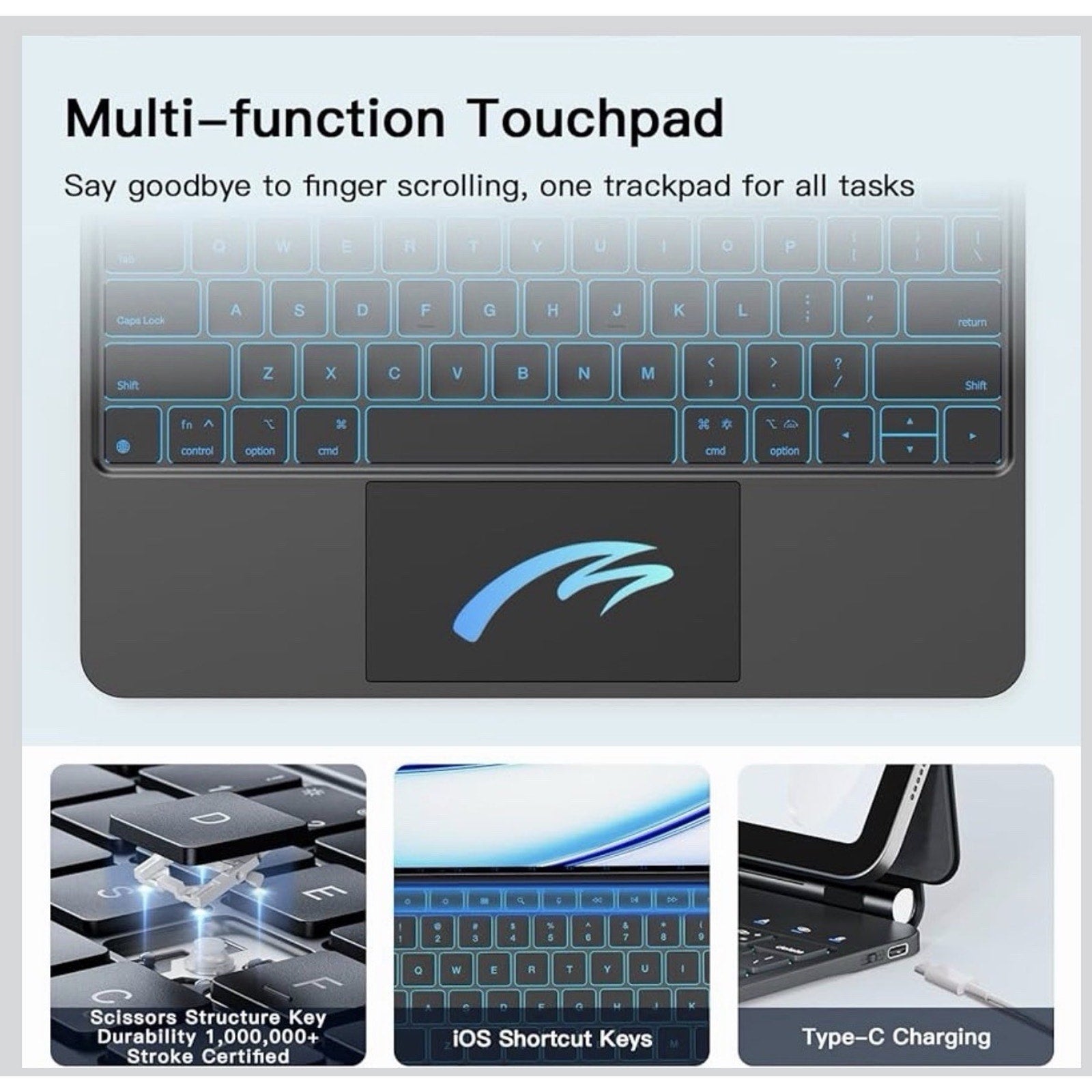 Raymcraft iPad Air 13” M3/2025, M2/2024 Magic Keyboard