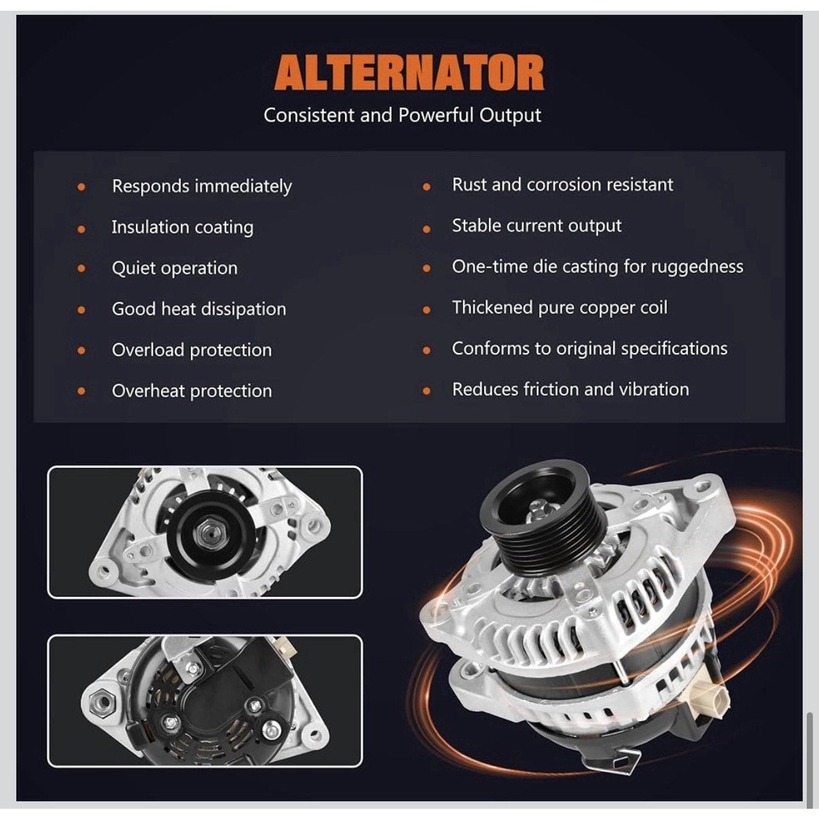 Alternator For Honda Accord 2008-2012 Acura TSX L4 2.4L 2009-2014 11390N