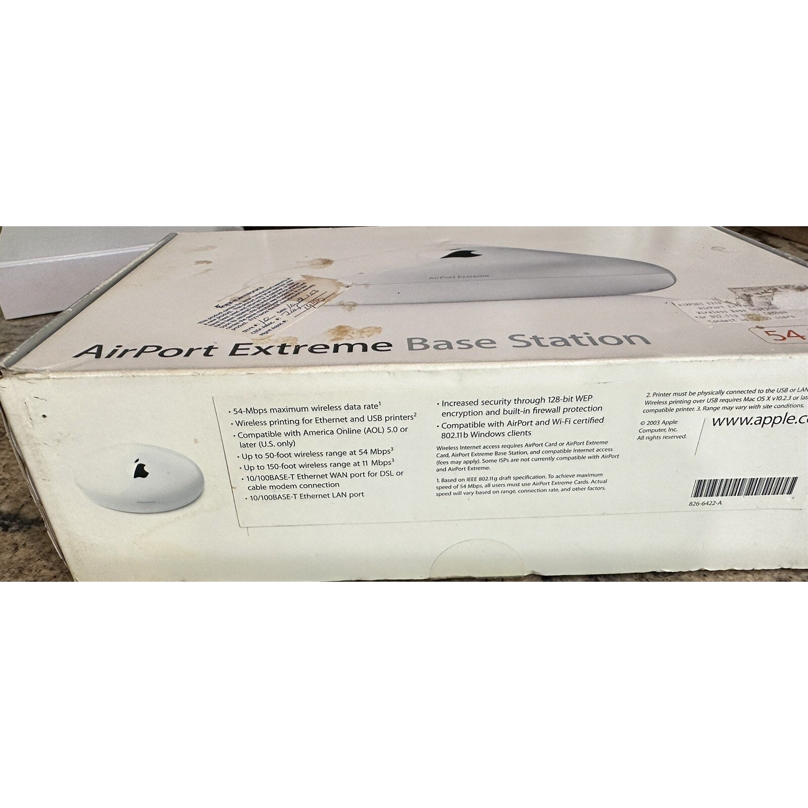 Used Apple AirPort Extreme Base Station A1034 54 Mbps Wireless Router